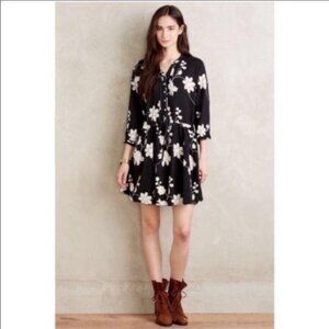 Anthropologie Isabella Sinclair Black And White Floral Dress Size Small